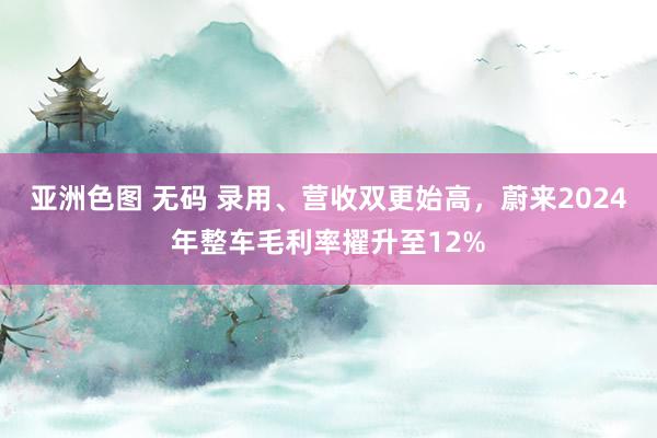 亚洲色图 无码 录用、营收双更始高，蔚来2024年整车毛利率擢升至12%