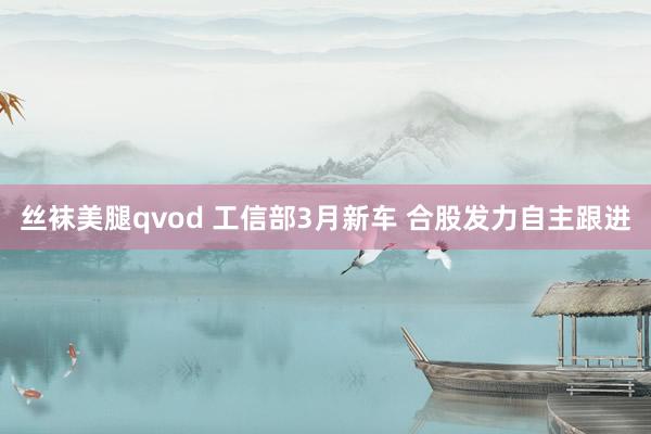 丝袜美腿qvod 工信部3月新车 合股发力自主跟进