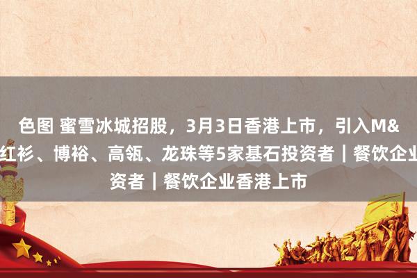 色图 蜜雪冰城招股，3月3日香港上市，引入M&G、红衫、博裕、高瓴、龙珠等5家基石投资者｜餐饮企业香港上市
