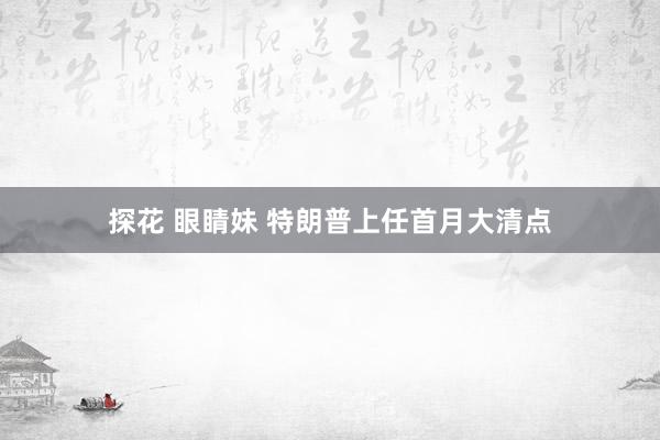 探花 眼睛妹 特朗普上任首月大清点