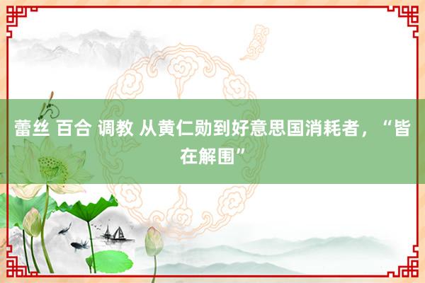 蕾丝 百合 调教 从黄仁勋到好意思国消耗者，“皆在解围”