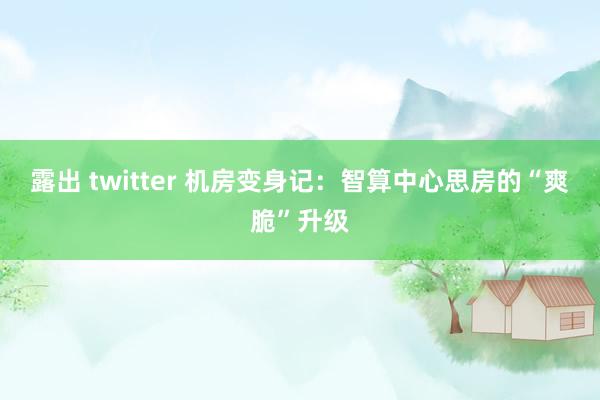 露出 twitter 机房变身记：智算中心思房的“爽脆”升级