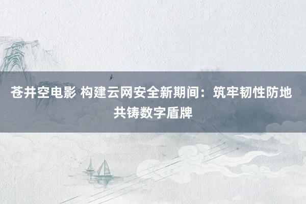 苍井空电影 构建云网安全新期间：筑牢韧性防地 共铸数字盾牌