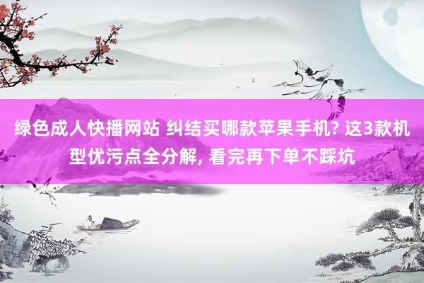 绿色成人快播网站 纠结买哪款苹果手机? 这3款机型优污点全分解, 看完再下单不踩坑